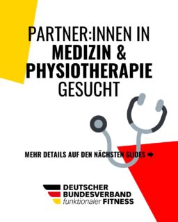 🩺 Medizin trifft Functional Fitness: Wir suchen Partner:innen!

Wir suchen Ärztinnen & Ärzte sowie Physiotherapeutinnen & Physiotherapeuten, die gemeinsam mit uns den nächsten Schritt gehen und unseren sportmedizinischen Leitfaden in die Praxis bringen möchten.

Der DBVfF hat einen umfassenden Leitfaden entwickelt, der die orthopädische und internistische Betreuung unserer Kaderathletinnen, Kaderathleten und aller DBVfF-Mitglieder stärkt und professionalisiert.

Dafür bauen wir ein Netzwerk aus Expertinnen und Experten auf, die ihre Erfahrung einbringen und die sportliche Entwicklung unserer Community aktiv unterstützen wollen.

👉 Interesse an einer Zusammenarbeit?
Schreib uns direkt hier per DM oder per Mail an mail@dbvff.de