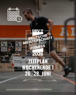 🗓️ Zeitplan für das DM26 Wochenende der Masters & Juniors 🔥

Es geht los! Hier kommt der Überblick für das 1. Wettkampf-Wochenende der Deutschen Meisterschaft 2026 vom 26.-28. Juni:

🏋️‍♀️ Masters! Wer holt sich den Titel in den Altersklassen?
🧒 Juniors! Unsere Nachwuchs-Athlet:innen zeigen, was sie draufhaben.
📝 Check-ins & Siegerehrungen natürlich inklusive.

📍 Ort: Alma Sports Club, Düsseldorf @alma_sports_club_duesseldorf 
📅 Save the Date! Der Eintritt für Zuschauende ist frei💥

#DM2026 #DBVfF #FunctionalFitness #ZeitplanDM #Masters #Juniors #RoadToDM