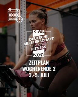🗓️ Zeitplan für das DM 2026 Wochenende 2 vom 3.–5.07.
Weiter geht es mit dem zweiten Wettkampf-Wochenende der Deutschen Meisterschaft 2026. Dieses Event bietet die Plattform für unsere Teams of 2 sowie die Seniors Division, bei der sich die stärksten Einzelathlet:innen des Landes messen werden.
Im Zeitplan findet ihr neben den Zeiten für die Tests auch alle Check-in- und Siegerehrungszeiten, damit ihr euch optimal vorbereiten könnt.
📍 Ort: Alma Sports Club, Düsseldorf
#bundesverbandfitness #FunktionaleFitness #FunctionalFitness #FitnessGermany #DBVfF #FitnessDeutschland #InternationalFunctionalFitness #iF3 #ifff